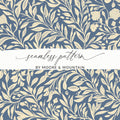 Blue William Morris Larkspur Digital Art Print Background For Commercial Use - Moore and Mountain