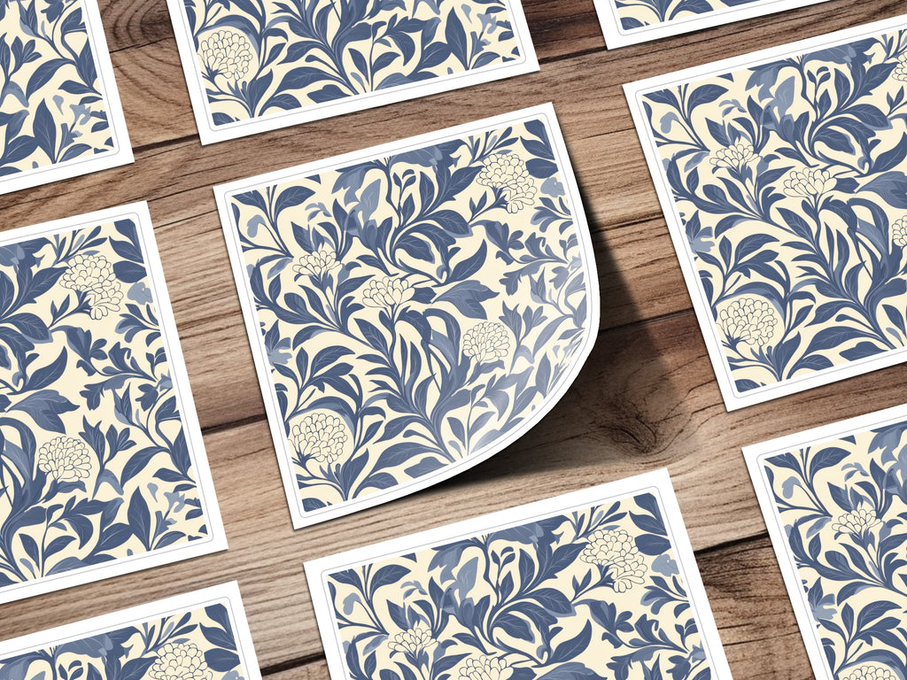 Blue William Morris Larkspur Seamless Pattern Print Digital - Moore and Mountain