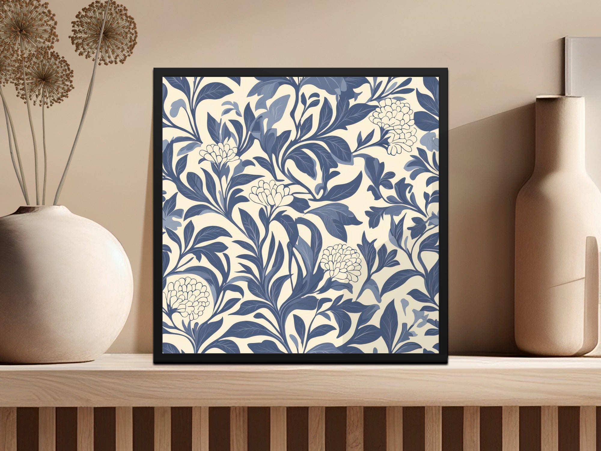 Blue William Morris Larkspur Seamless Pattern Print Digital - Moore and Mountain