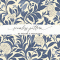 Blue William Morris Larkspur Seamless Pattern Print Digital - Moore and Mountain