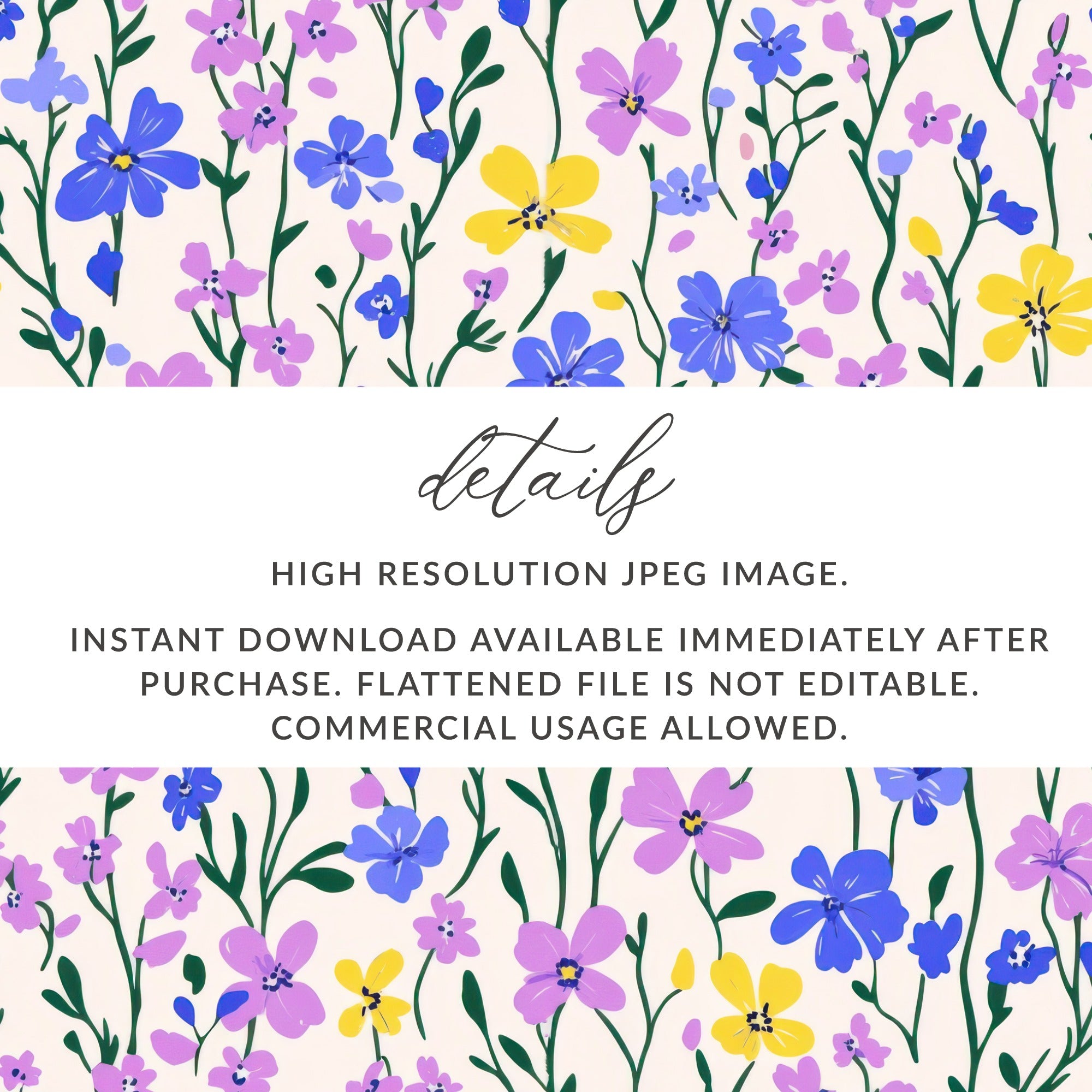 Floral Pattern High Resolution JPEG Instant Download File