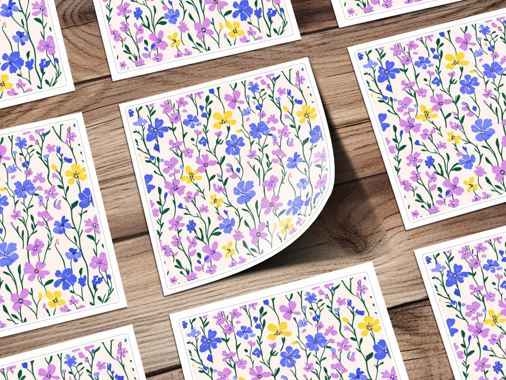 Floral Pattern with Blue and Yellow Wildflowers product