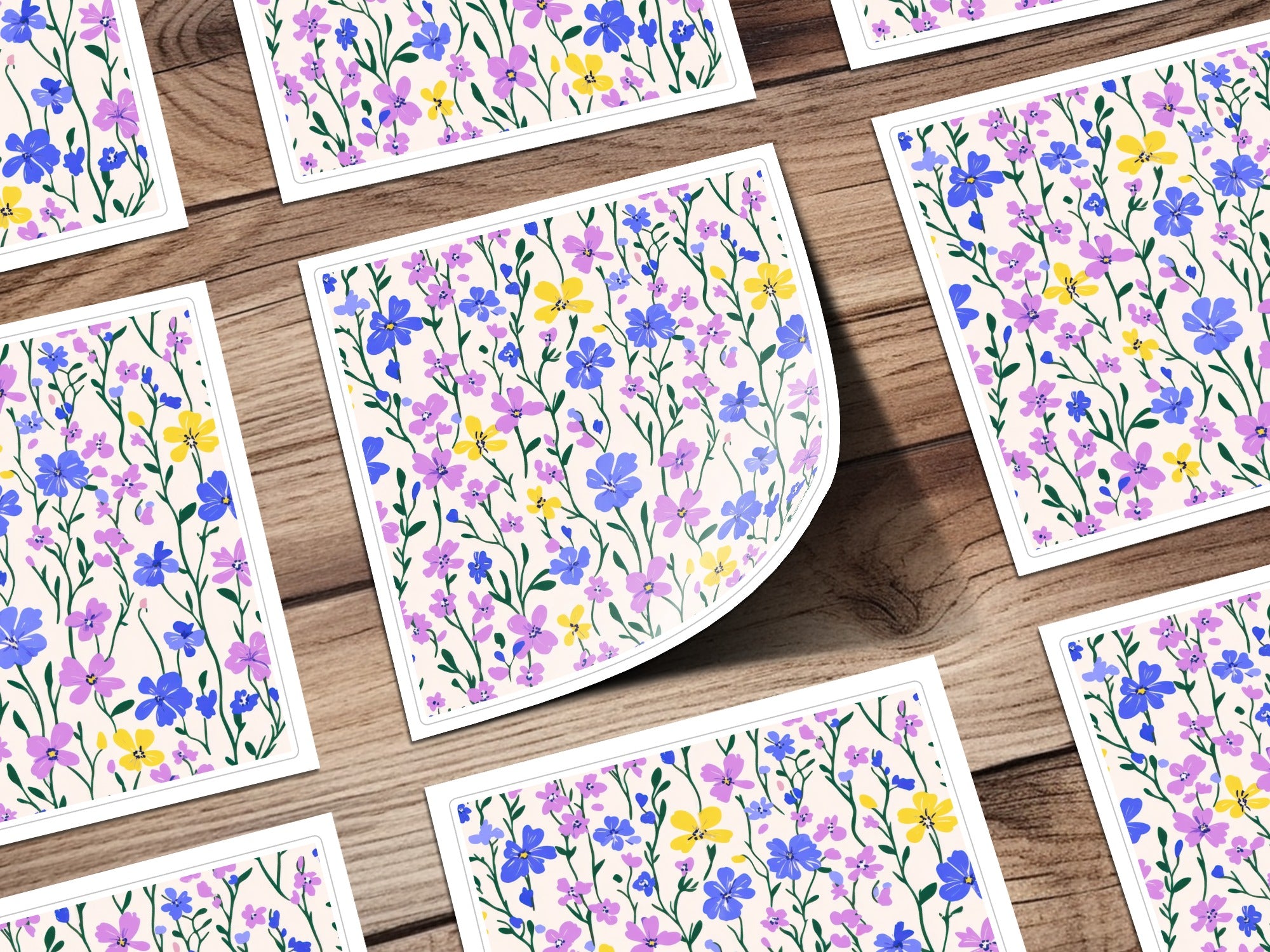 Floral Pattern with Blue and Yellow Wildflowers product