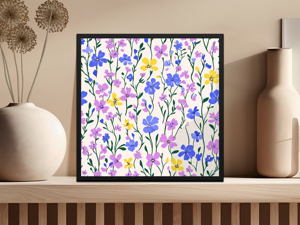 Vibrant Floral Pattern Print Wall Art Decor Product