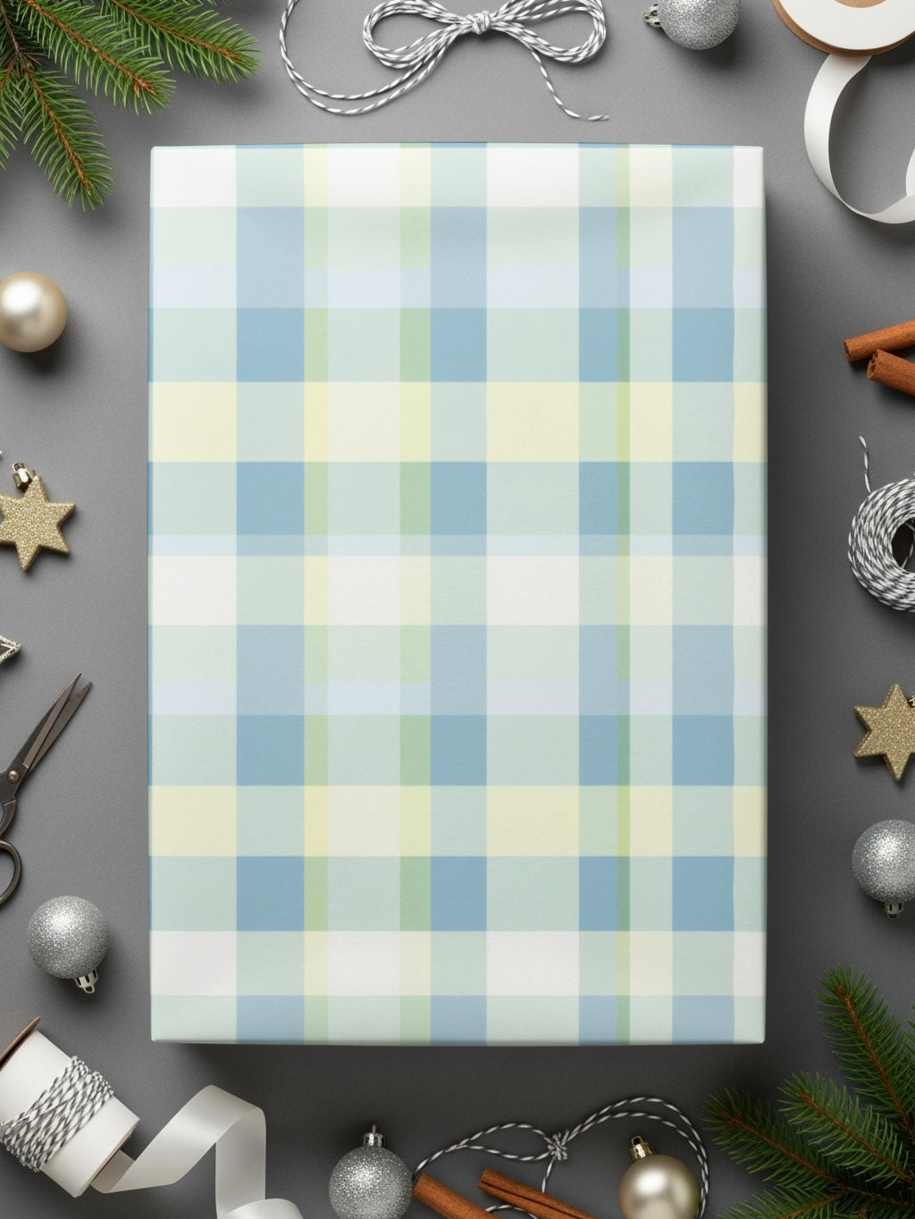 Festive Pastel Plaid Gift Wrap for Holiday Cheer
