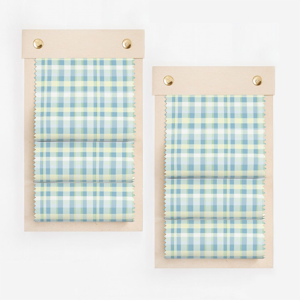 Sleek Blue and Green Plaid Design Fabric product