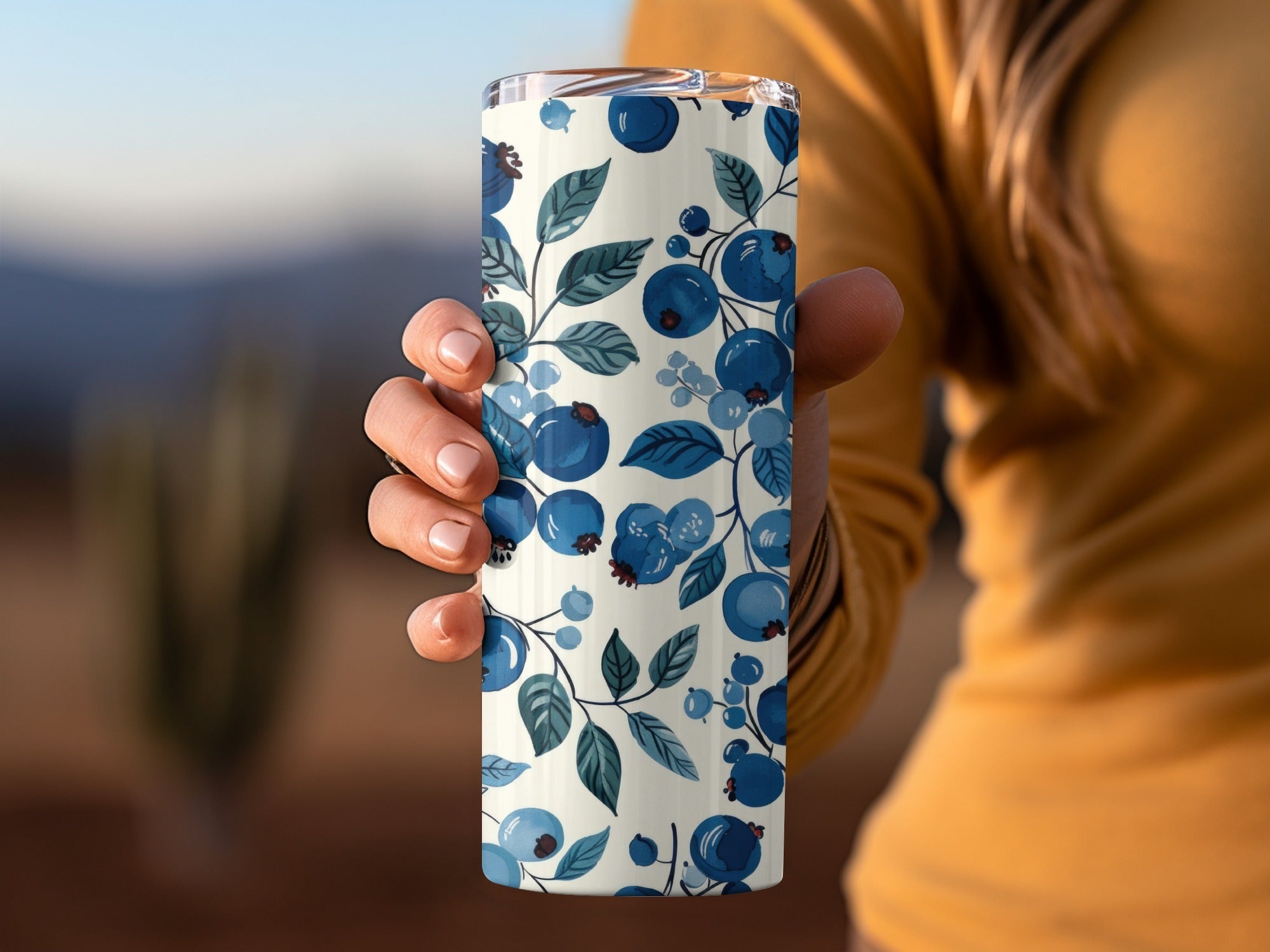 Blueberries Seamless Pattern on Creamy Background Nature Inspired Art Digital - Moore and Mountain
