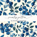 Blueberries Seamless Pattern on Creamy Background Nature Inspired Art Digital - Moore and Mountain