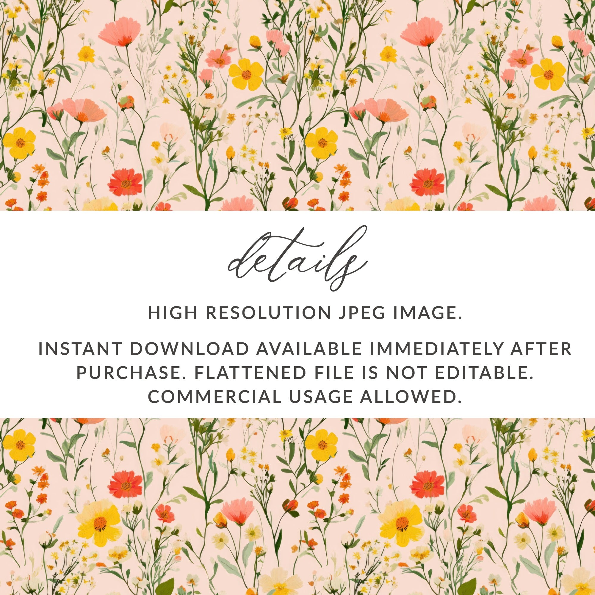 Floral High Resolution JPEG Image Instant Download