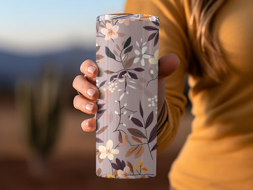 Floral Pattern Tall Tumbler for Stylish Beverage Enjoyment