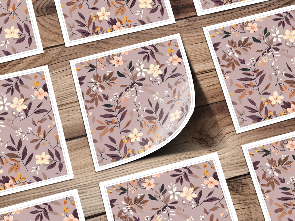 Elegant Floral Pattern Design Square Decor Print