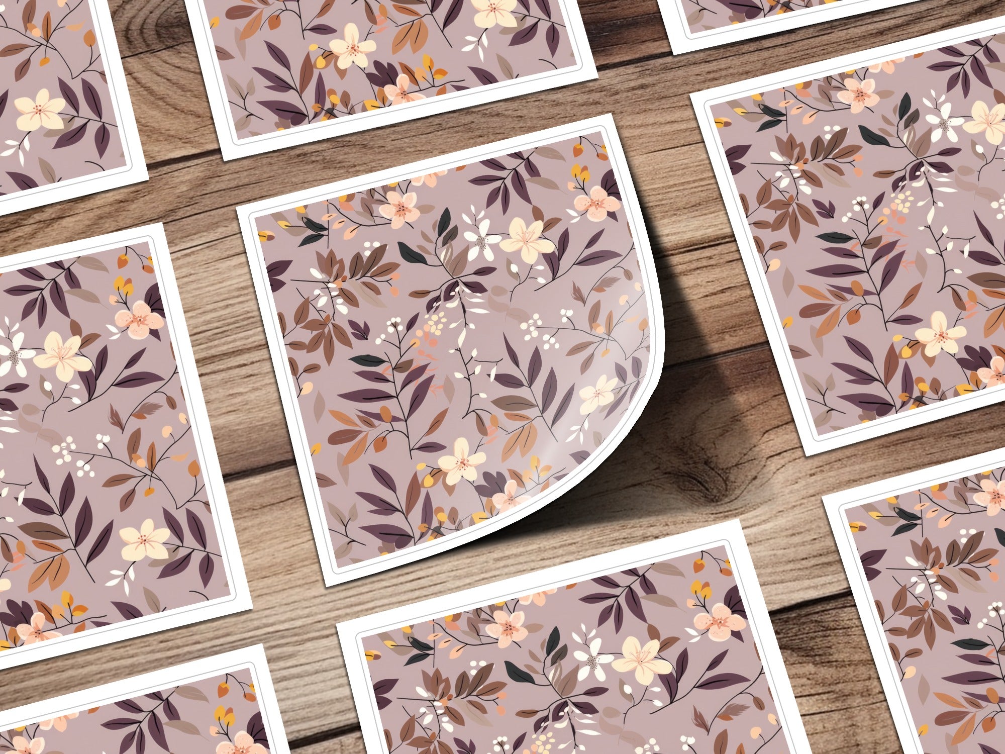 Elegant Floral Pattern Design Square Decor Print