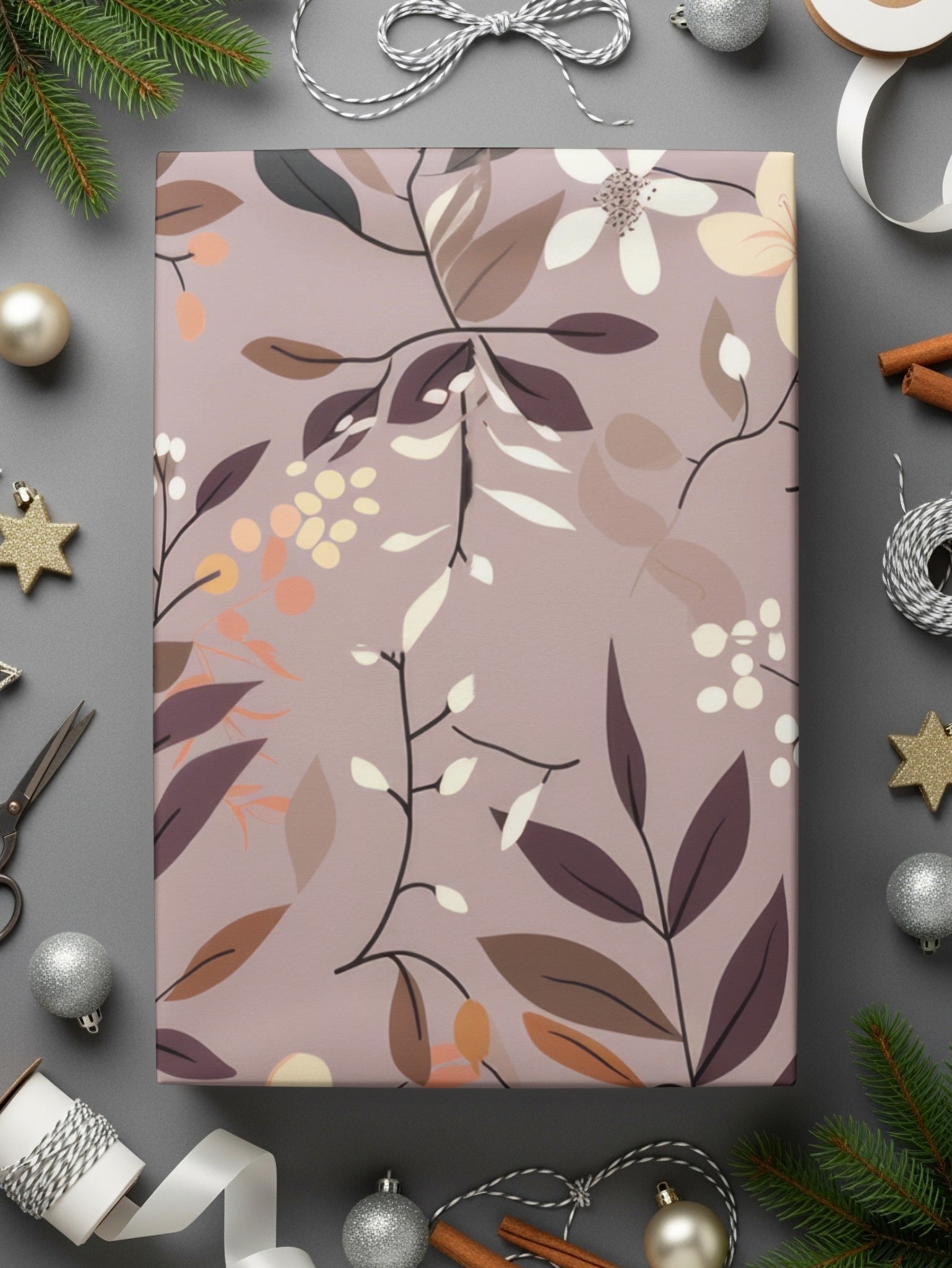 Elegant Floral Pattern Gift Wrapping Paper