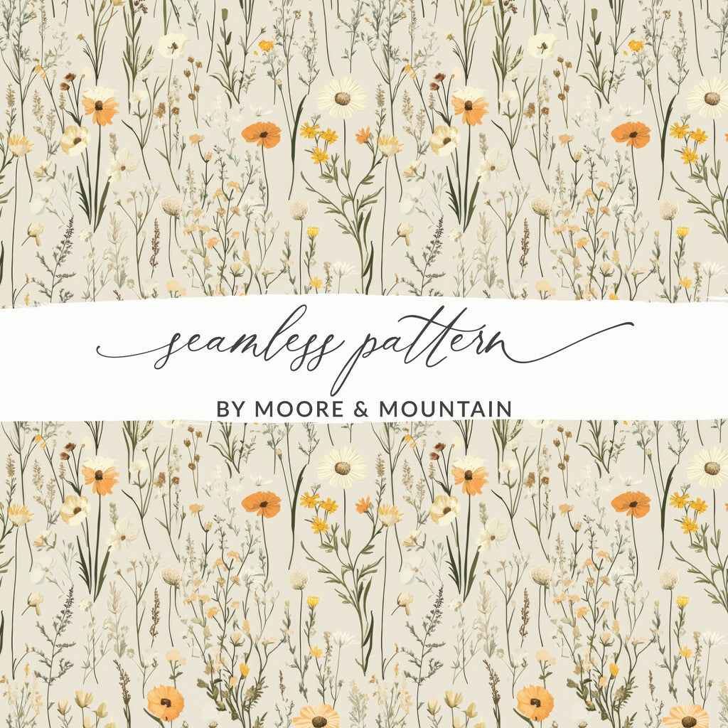 Yellow and Orange Floral Seamless Pattern Design