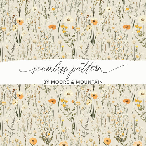 Yellow and Orange Floral Seamless Pattern Design