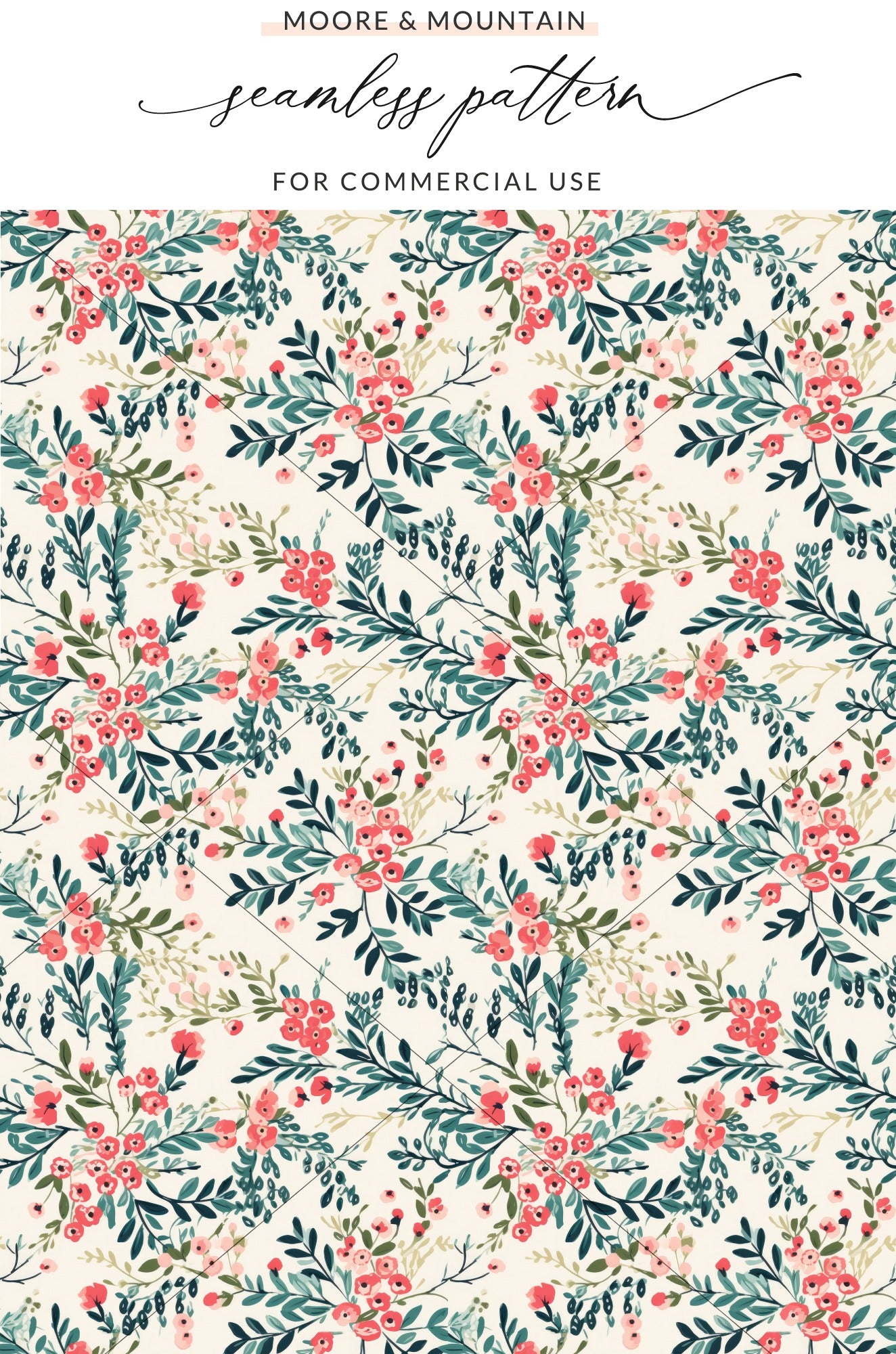 Beautiful Floral Seamless Pattern Design for Commercial Use