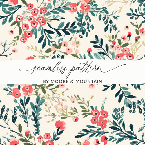 Moore and Mountain Floral Seamless Pattern Design