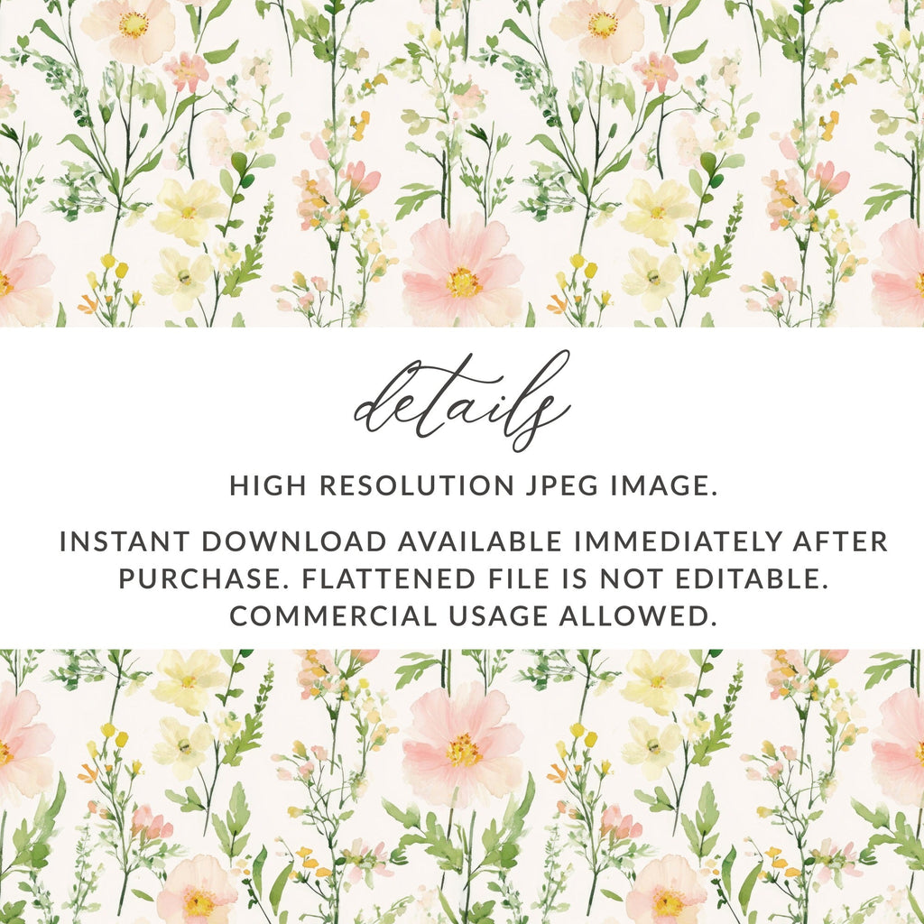 Blush Floral Seamless Pattern Watercolor Spring Floral Pattern Pretty Flowers Digital - Moore and Mountain