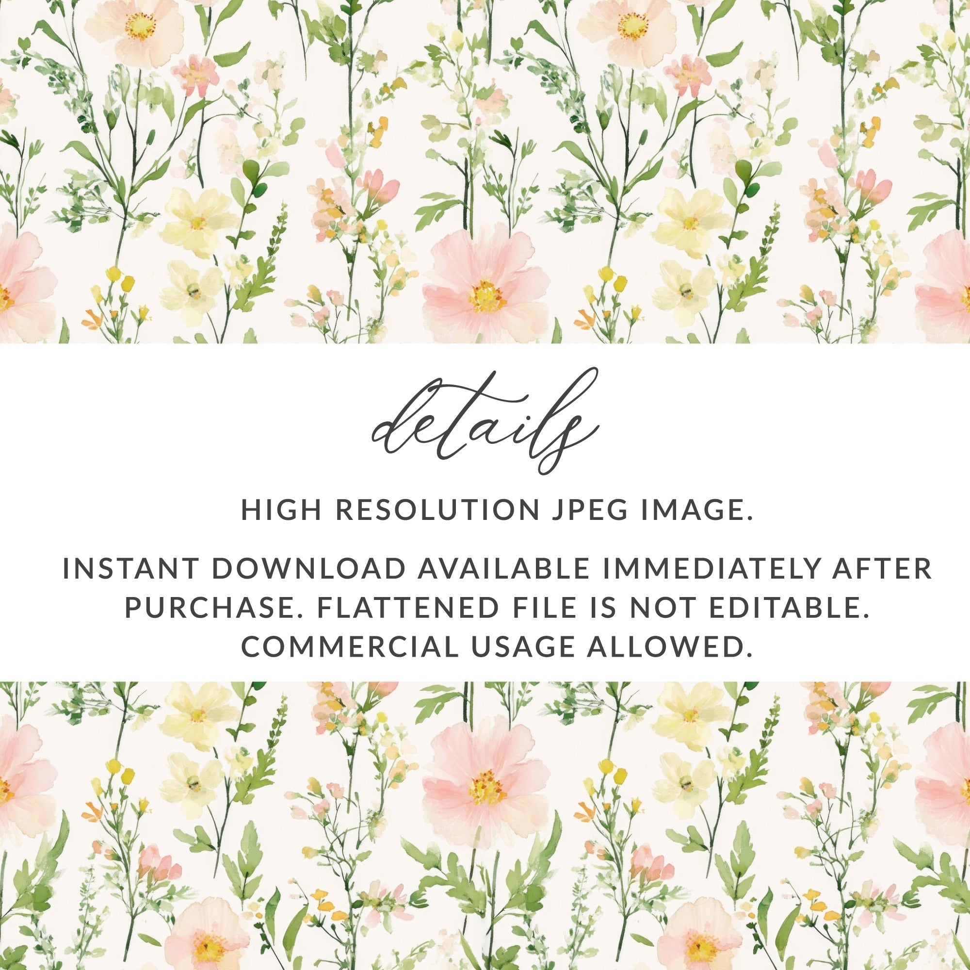 Blush Floral Seamless Pattern Watercolor Spring Floral Pattern Pretty Flowers Digital - Moore and Mountain