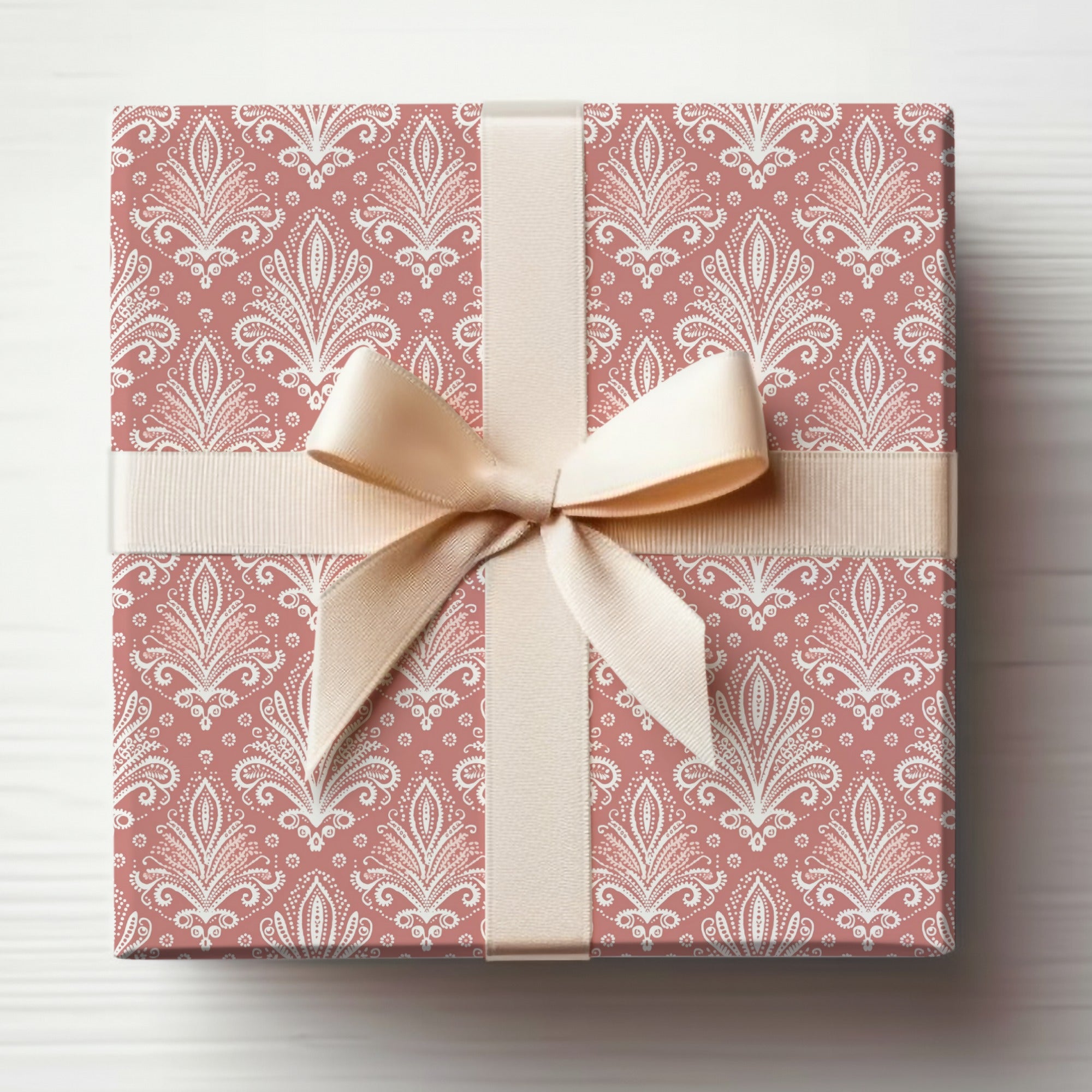 Beautifully Wrapped Pink and White Patterned Gift Box