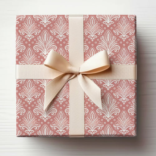Beautifully Wrapped Pink and White Patterned Gift Box
