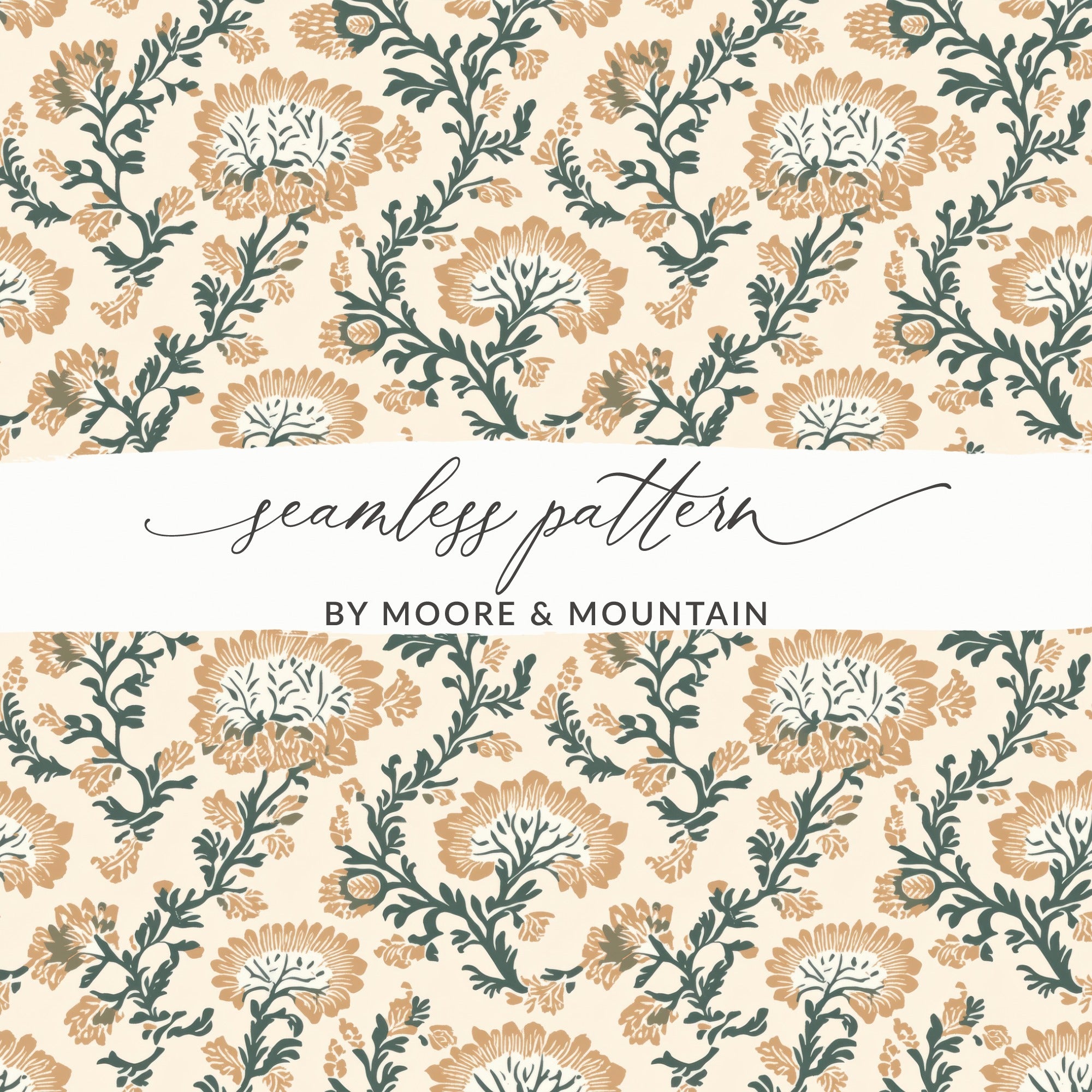 Blush Indian Floral Pattern Seamless Pattern Design - Moore and Mountain