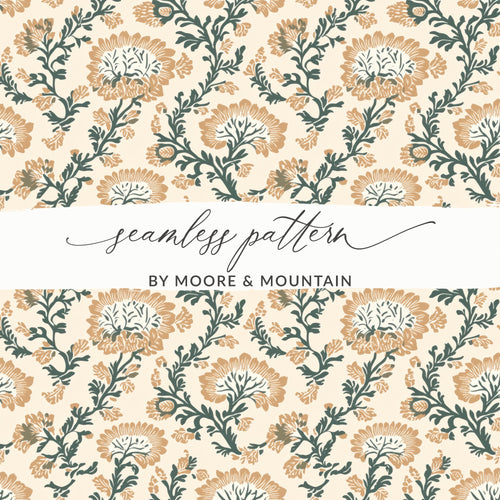 Blush Indian Floral Pattern Seamless Pattern Design - Moore and Mountain