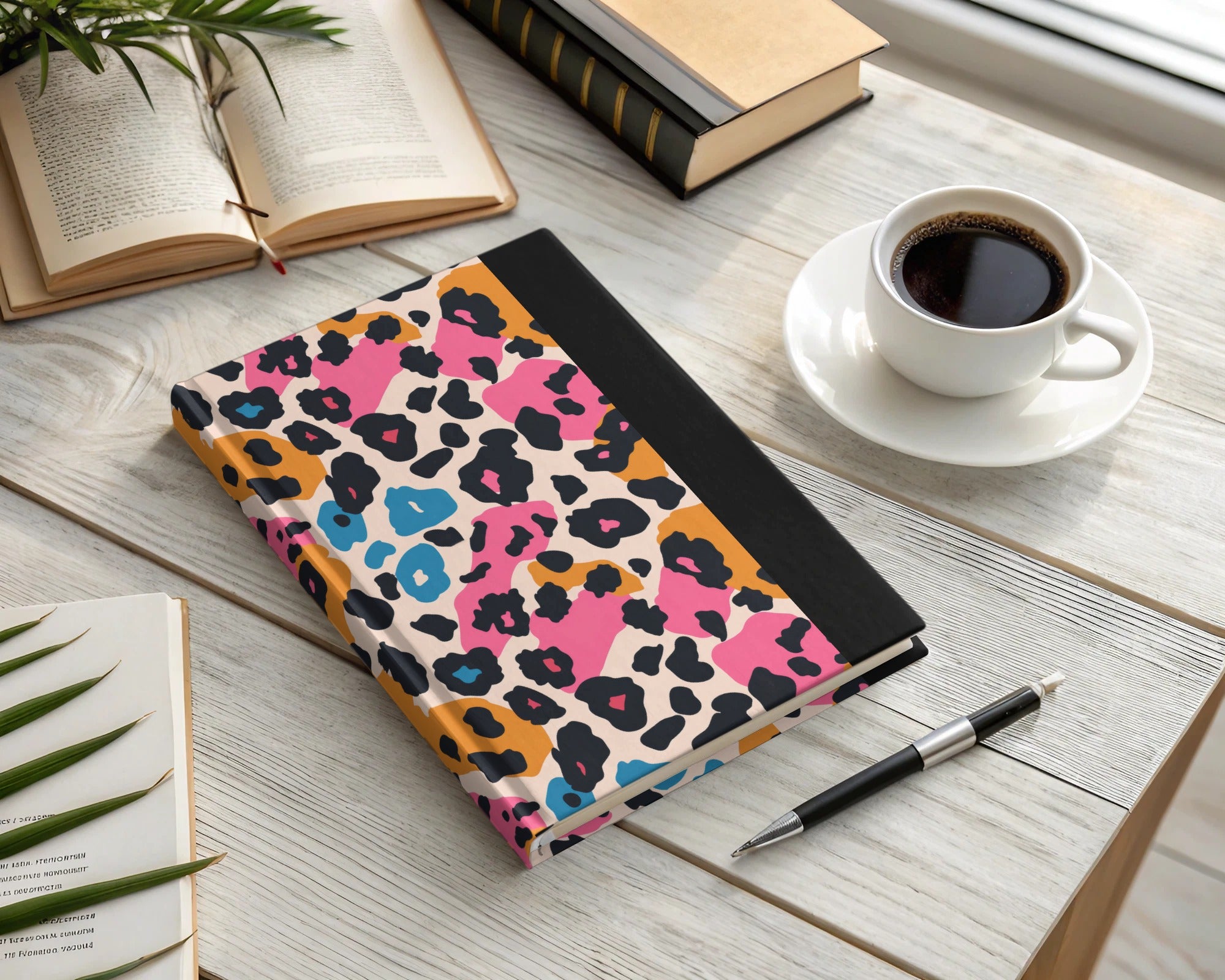 Colorful Leopard Print Hardcover Journal Notebook