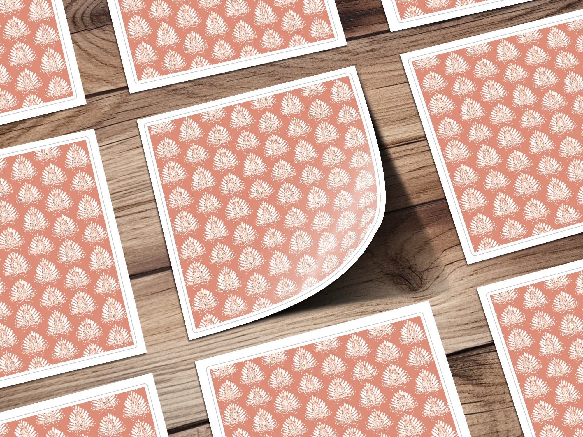 Elegant Leaf Pattern Square Coasters Set for Home Decor