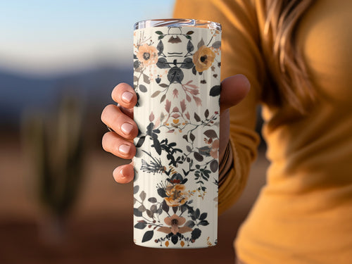 Floral Pattern Insulated Tumbler for Hot and Cold Drinks