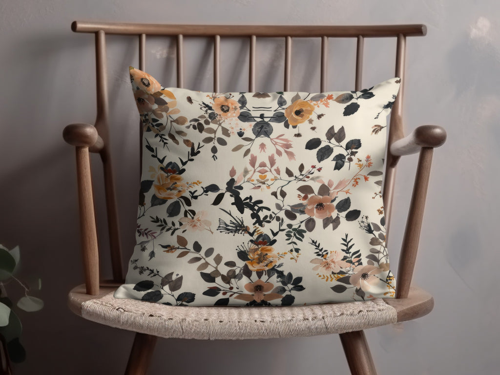 Elegant Floral Decorative Throw Pillow for Home Decor