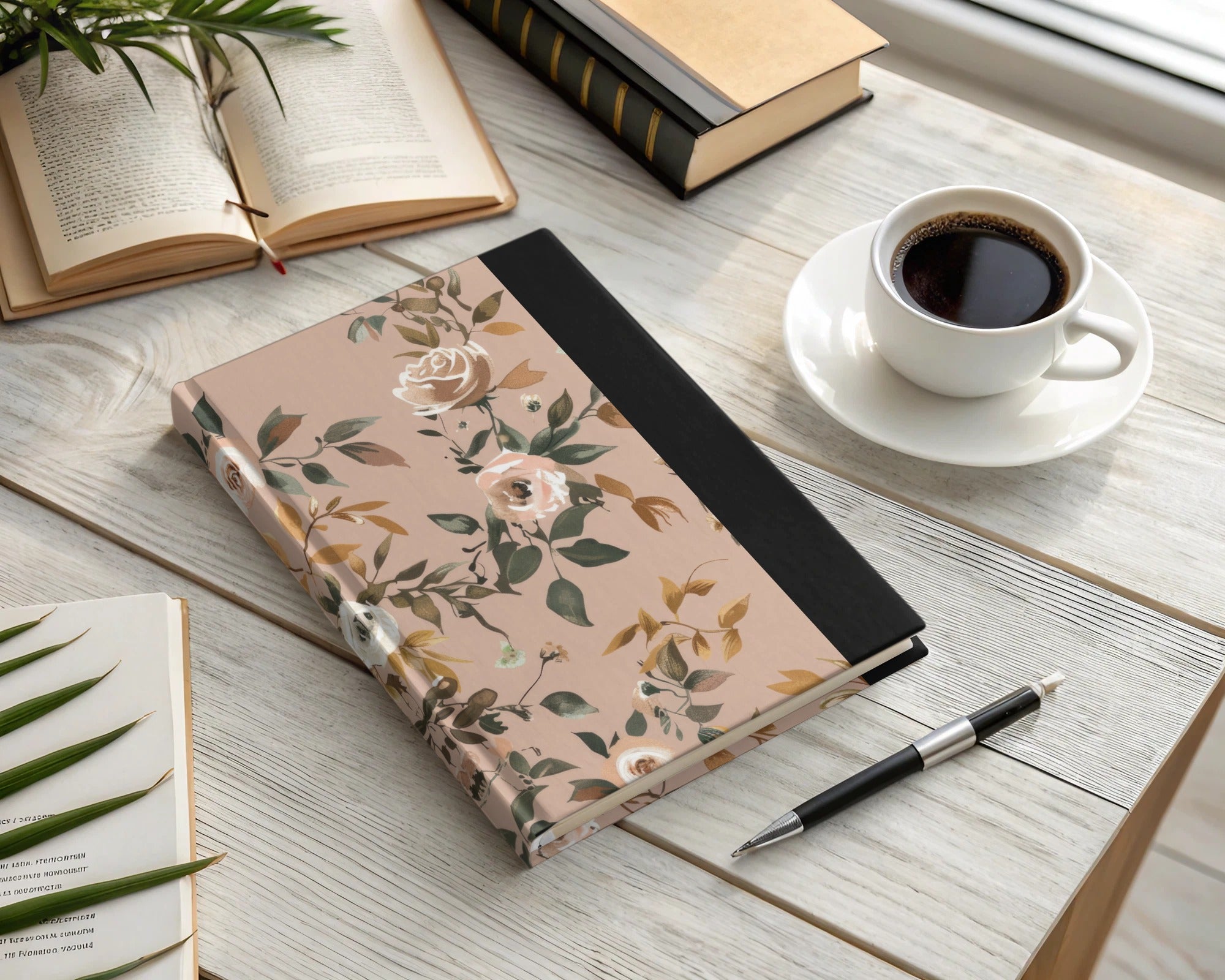 Elegant Floral Design Hardcover Journal for Daily Use