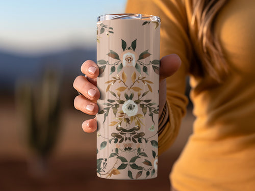 Elegant Floral Design Insulated Tumbler Product