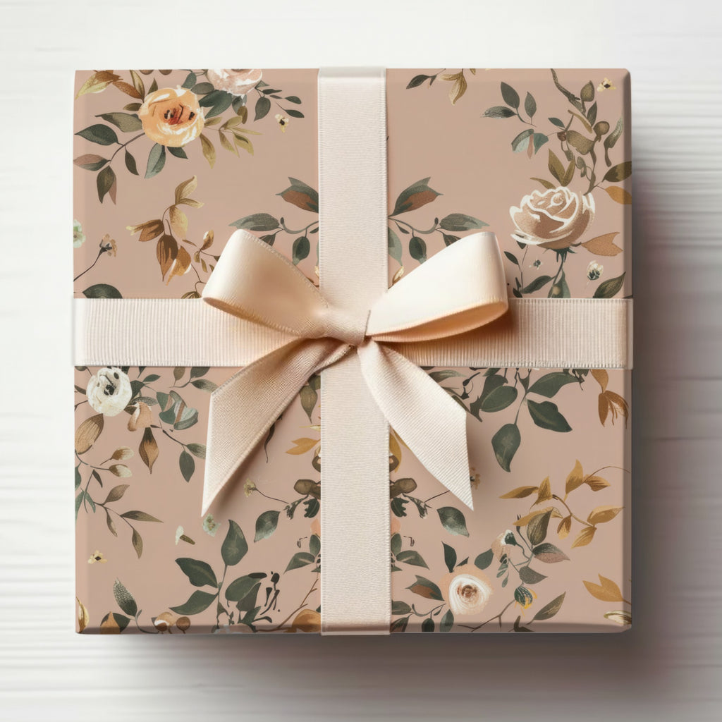 Elegant Floral Gift Box with Ribbon Design Perfect Gift