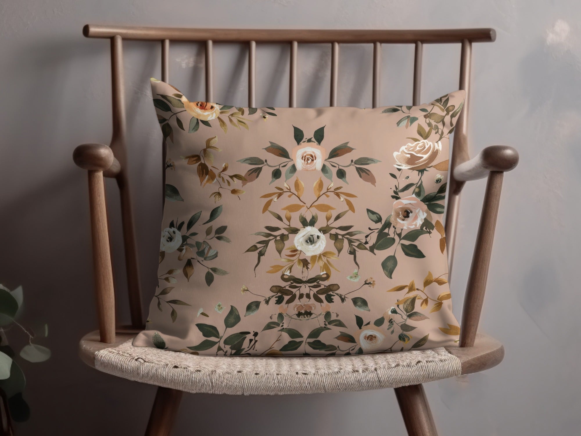 Elegant Floral Design Pillow Cushion for Home Decor