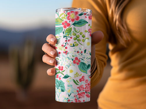 Vibrant Floral Design Insulated Travel Tumbler Product