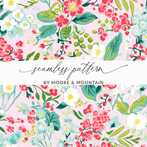 Colorful Floral Seamless Pattern Artwork by Moore & Mountain