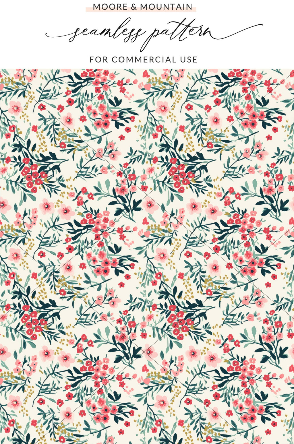Seamless Pattern Floral Design for Commercial Use