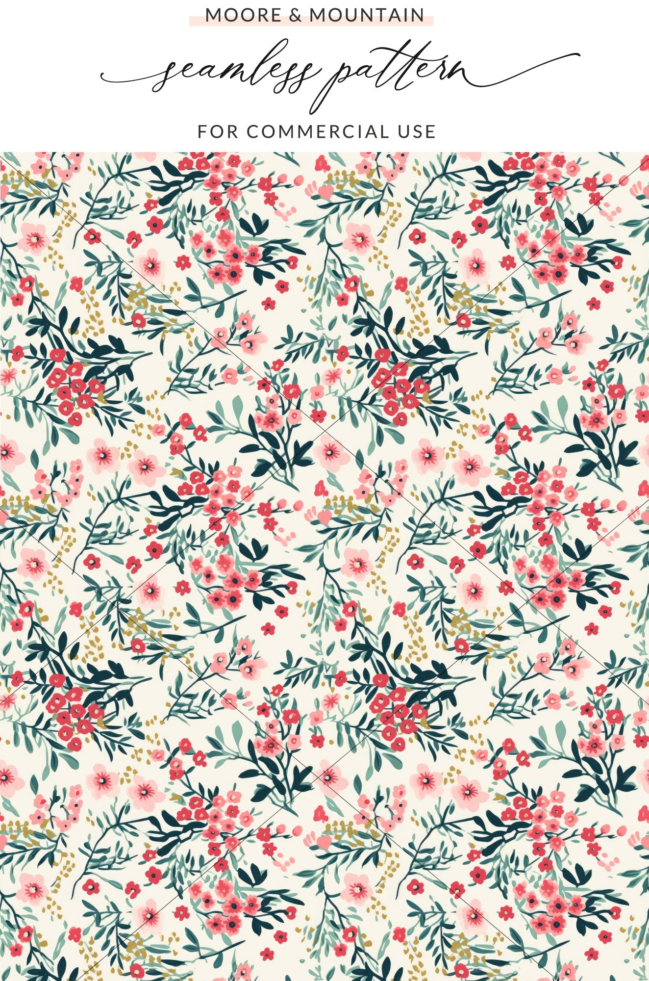 Seamless Pattern Floral Design for Commercial Use