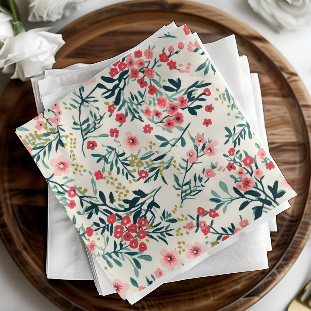 Floral Pattern Decorative Napkins for Elegant Dining