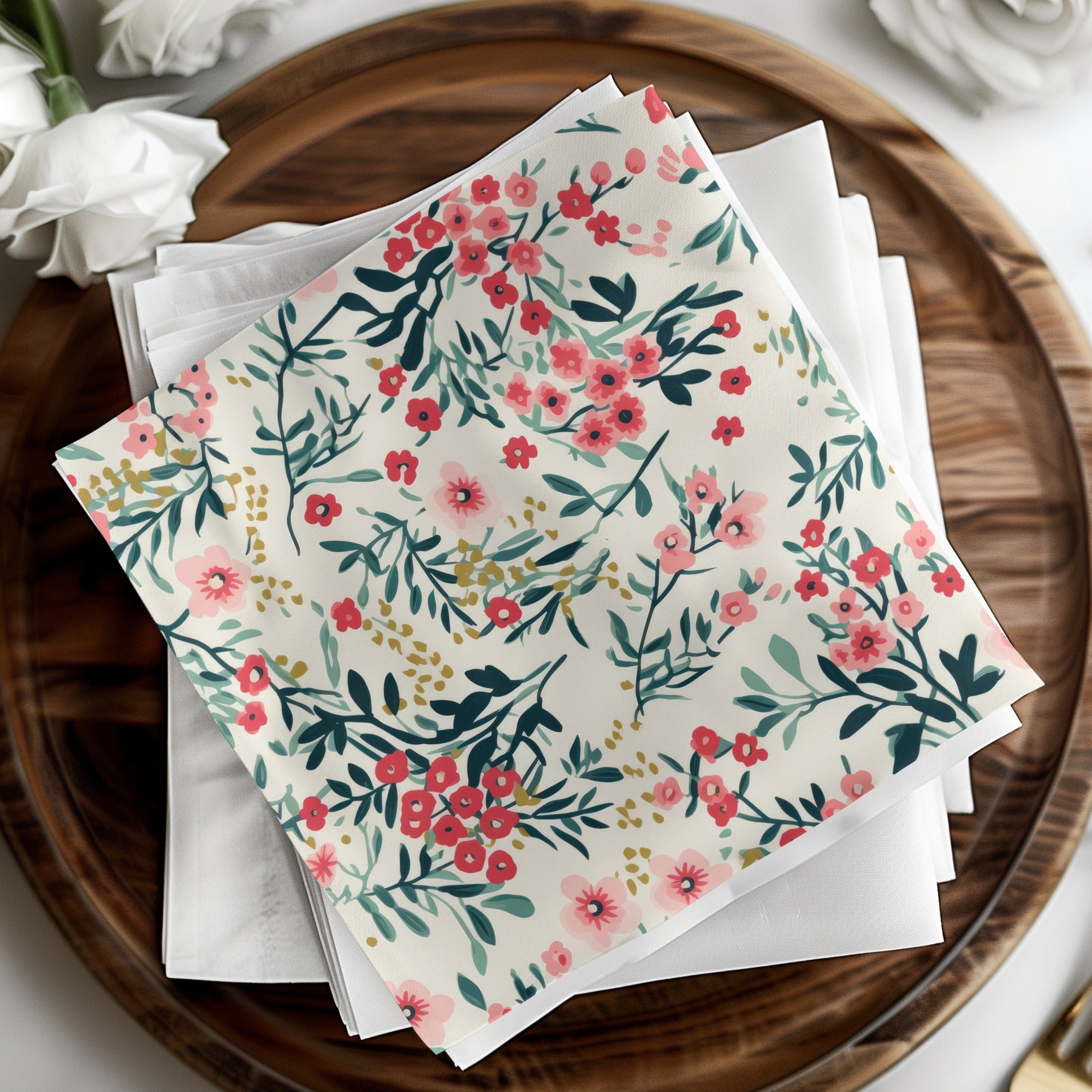 Floral Pattern Decorative Napkins for Elegant Dining