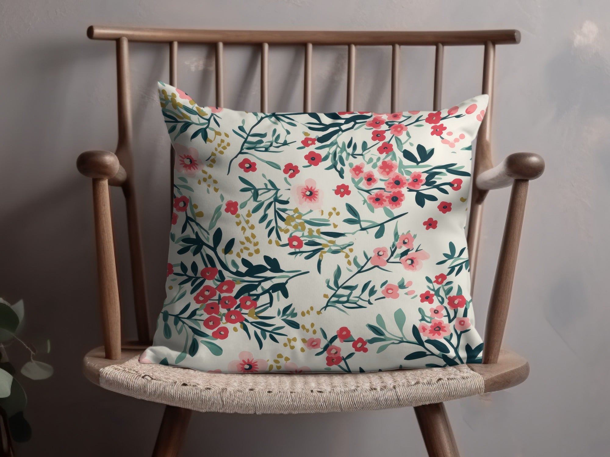 Floral Pattern Decorative Pillow for Home Decor