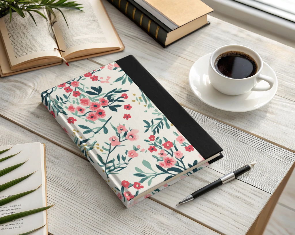 Floral Pattern Hardcover Journal for Your Notes