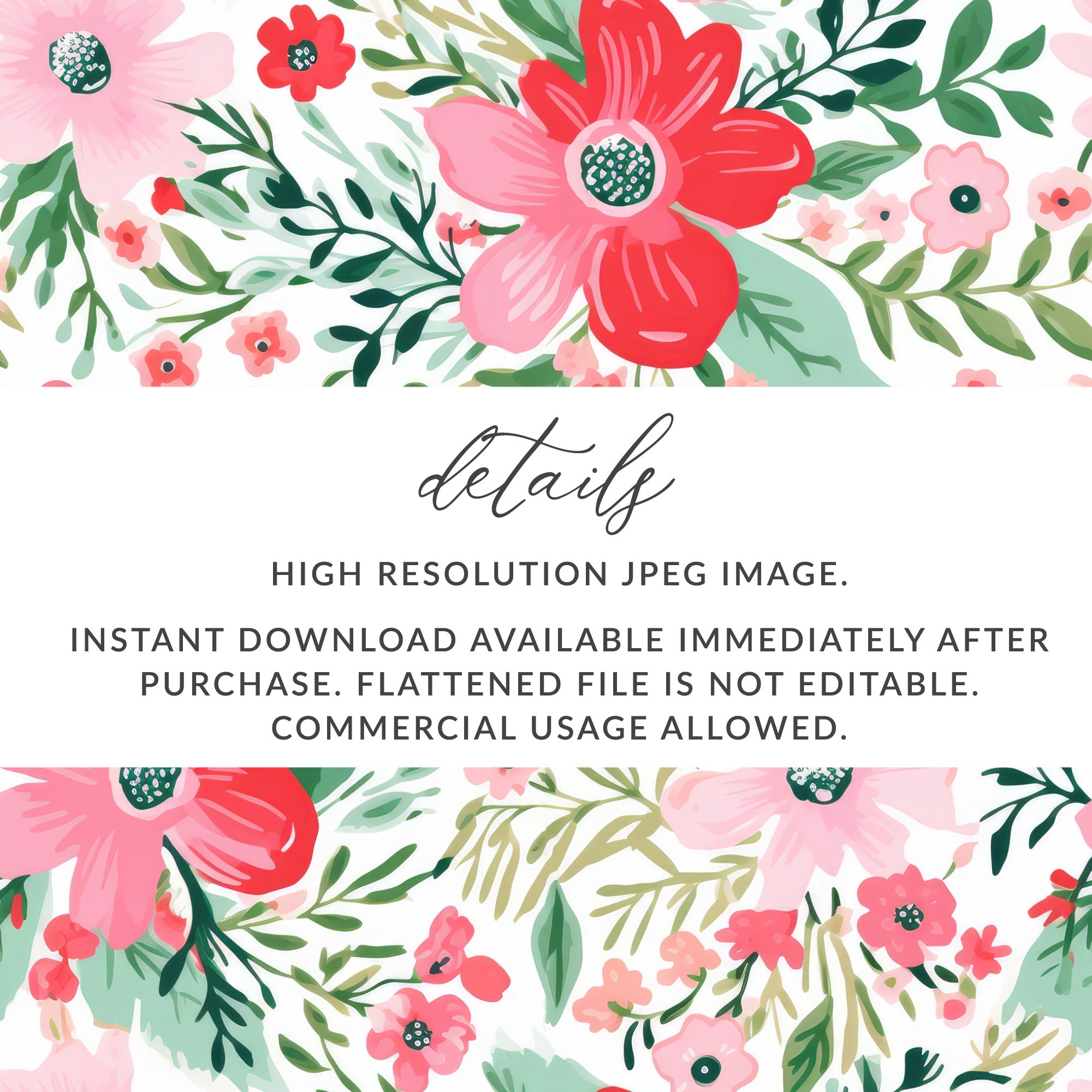 High Resolution Floral JPEG Image Instant Download