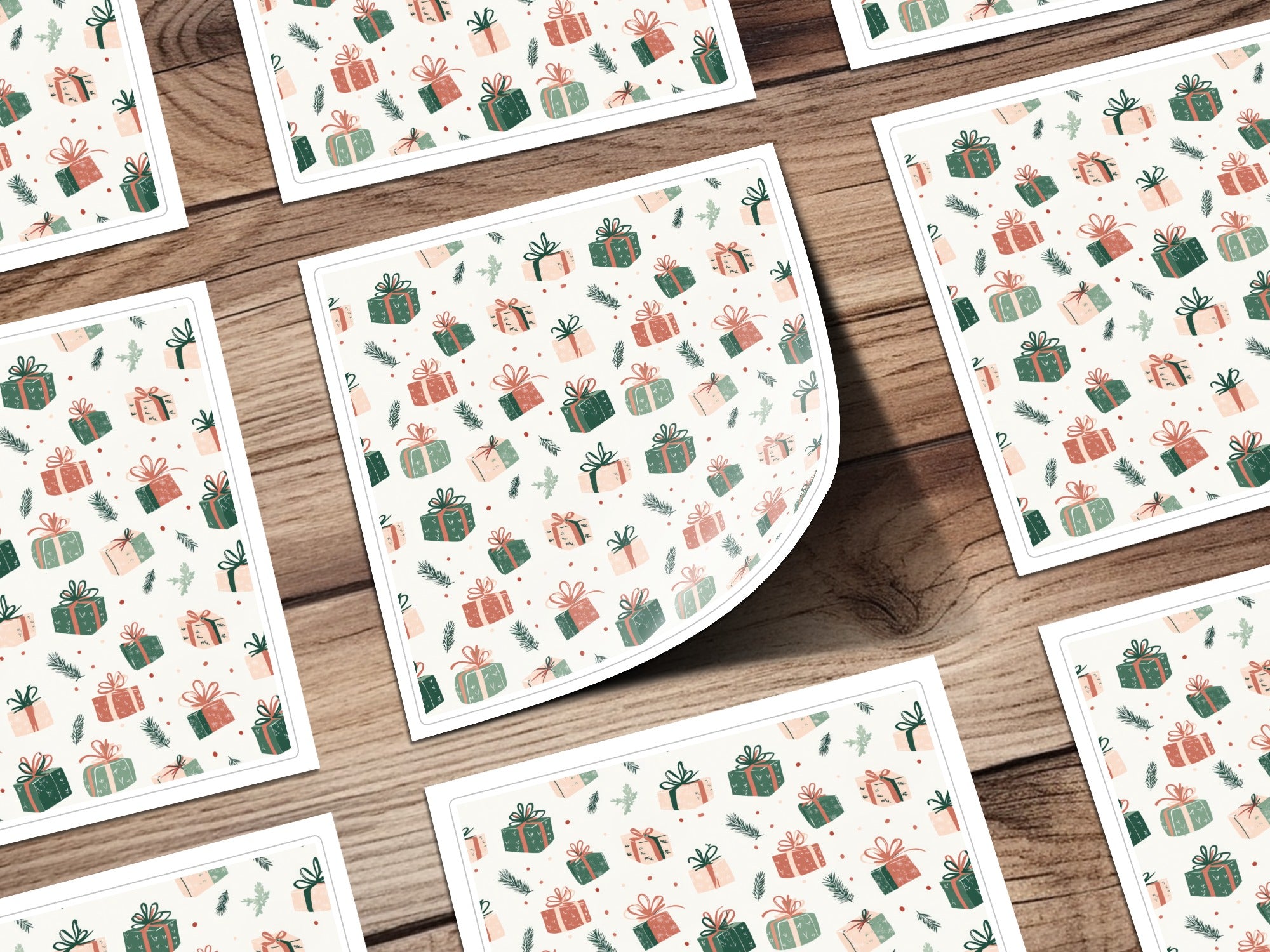 Festive Christmas Holiday Wrapping Paper Sheets