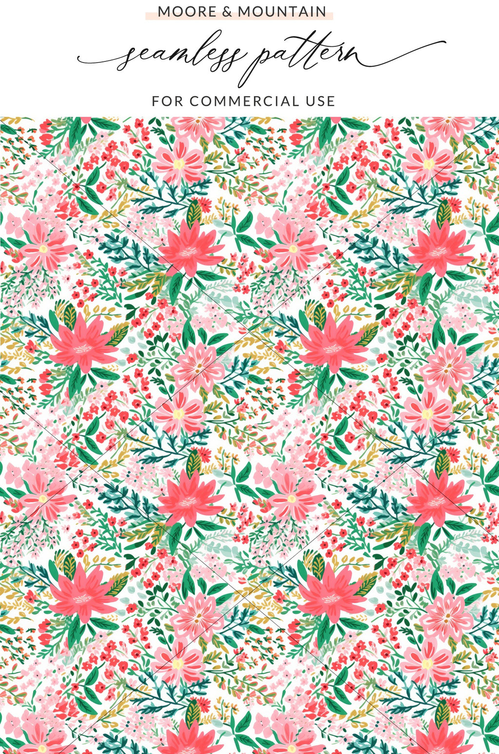 Vibrant Floral Seamless Pattern for Commercial Use