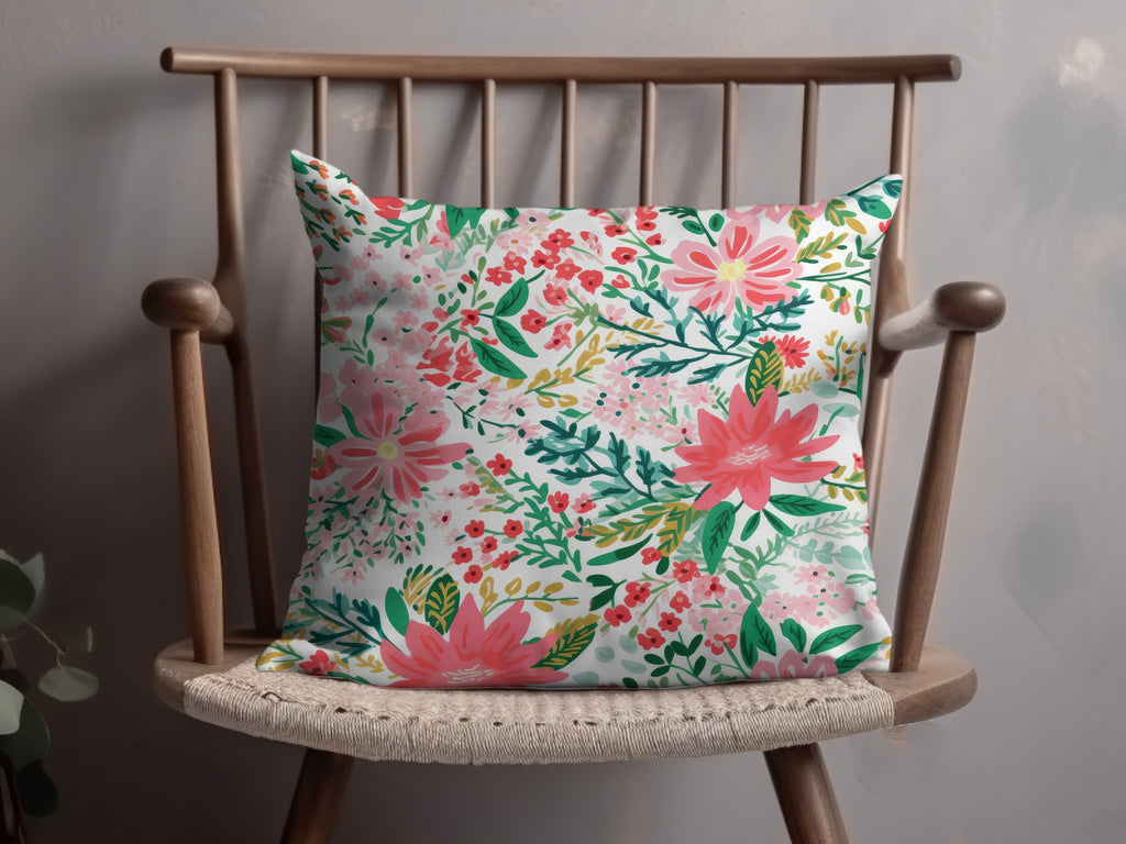 Colorful Botanical Print Decorative Cushion Cover