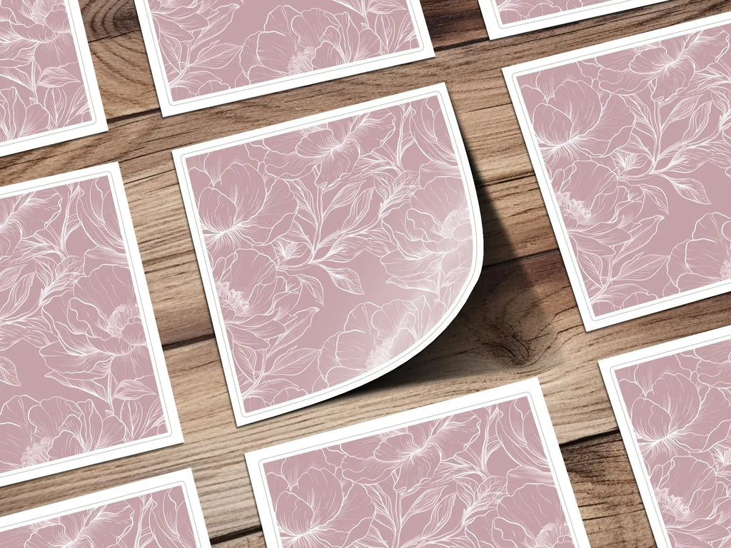Blush Pink Floral Digital Paper, Peony Flowers, Seamless Pattern, Commercial Use, Print on Demand, 12x12 JPEG Files, Scrapbooking - Moore and Mountain