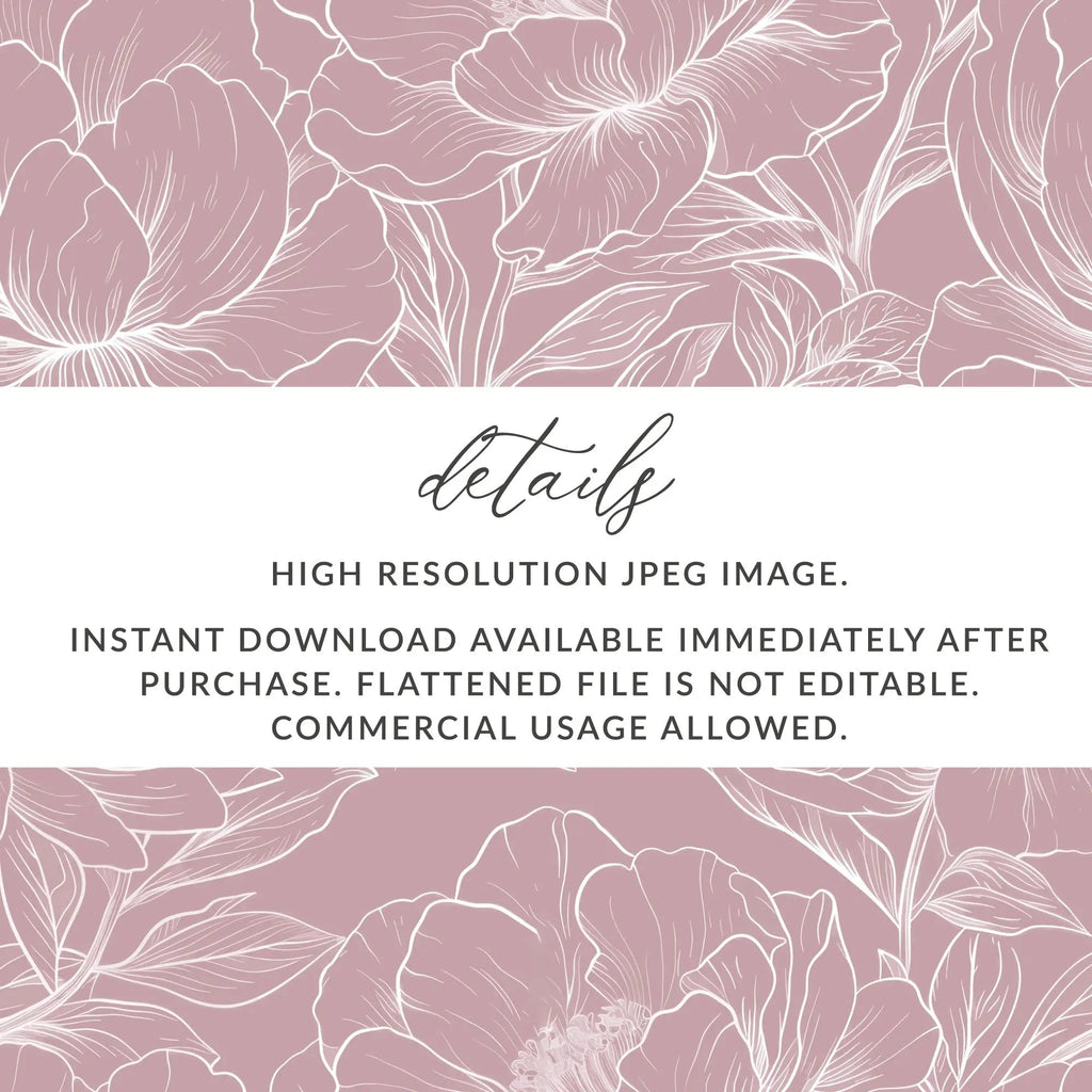 Blush Pink Floral Digital Paper, Peony Flowers, Seamless Pattern, Commercial Use, Print on Demand, 12x12 JPEG Files, Scrapbooking - Moore and Mountain