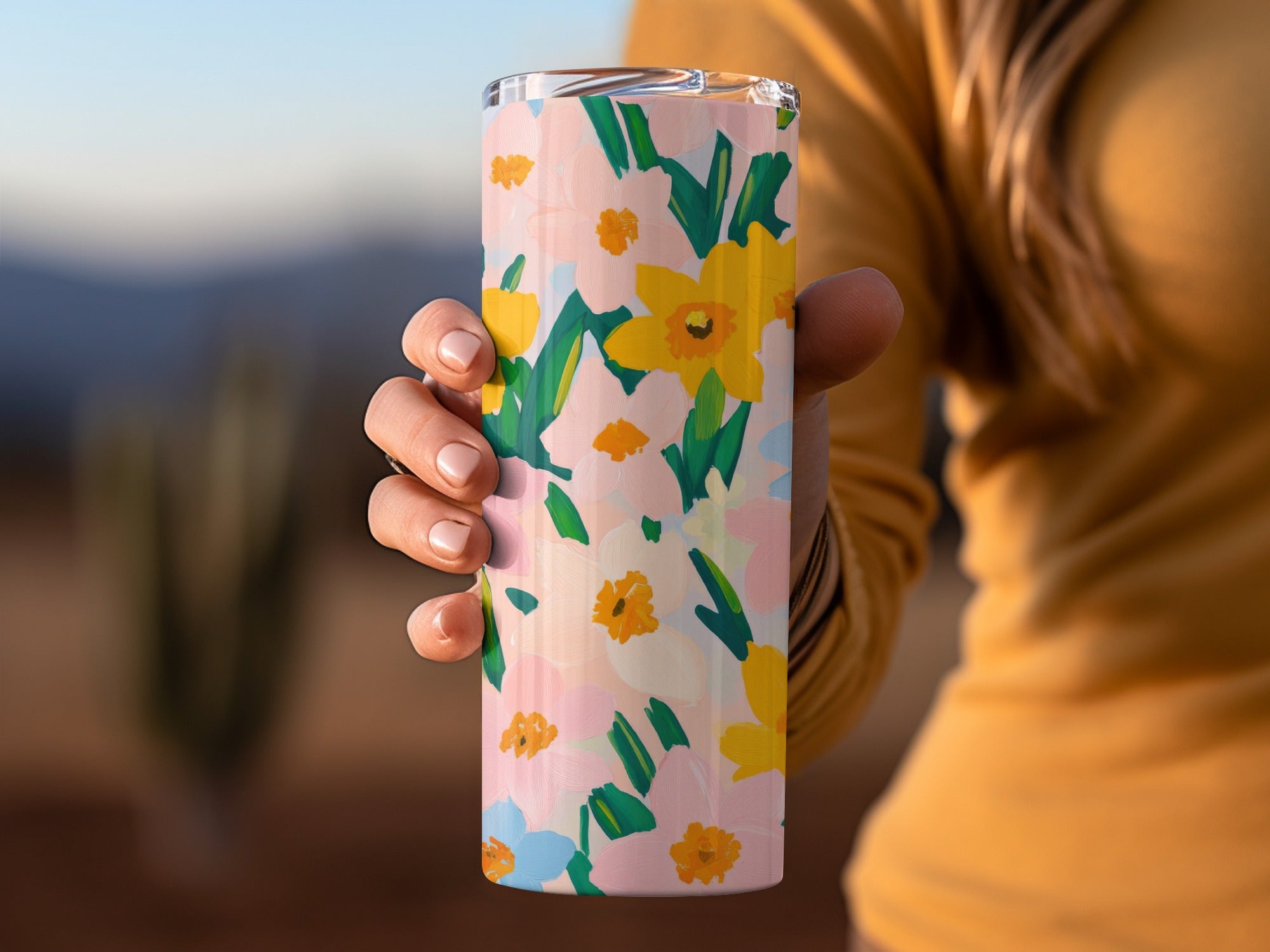Vibrant Floral Design Insulated Tumbler Travel Cup
